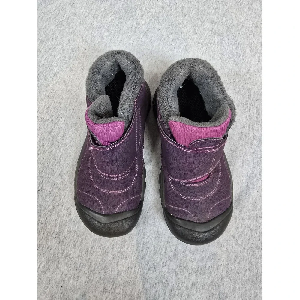 KEEN Kootenay WATERPROOF Youth Girls Size 2 Sherpa LINED Purple SNOW Boots